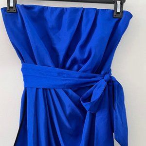 Express size 10 Strapless blue dress with black detail